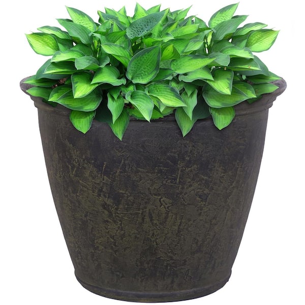 Anjelica 24 in. Sable Single Outdoor Resin Flower Pot Planter - Dark Brown