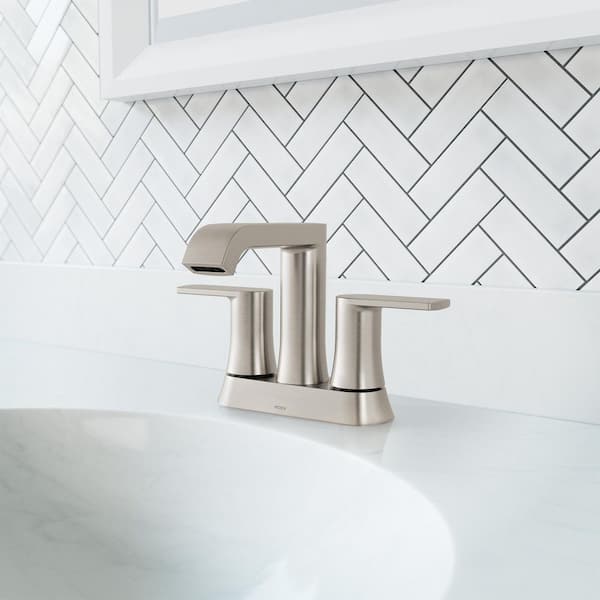 MOEN Genta 4 in. Centerset Double-Handle Bathroom Faucet with