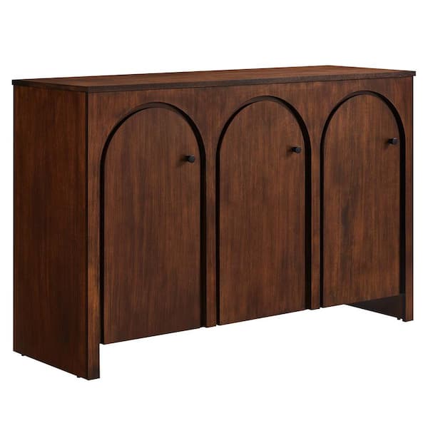Appia 3-Door Arched Door Sideboard Storage Cabinet in Walnut