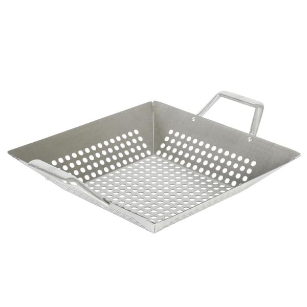 MARTHA STEWART Amber 12 in. Square Cast Aluminum BBQ Grill Topper Outdoor Kitchen Accessory with Handles