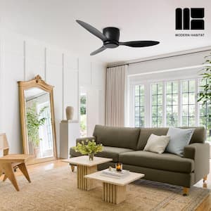 Turboflow Blade Span 52 in. Indoor Matte Black Ceiling Fan with Remote Included