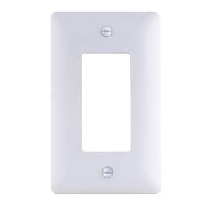 1-Gang Plastic Decorator Wall Plate, White Textured (5-Pack)