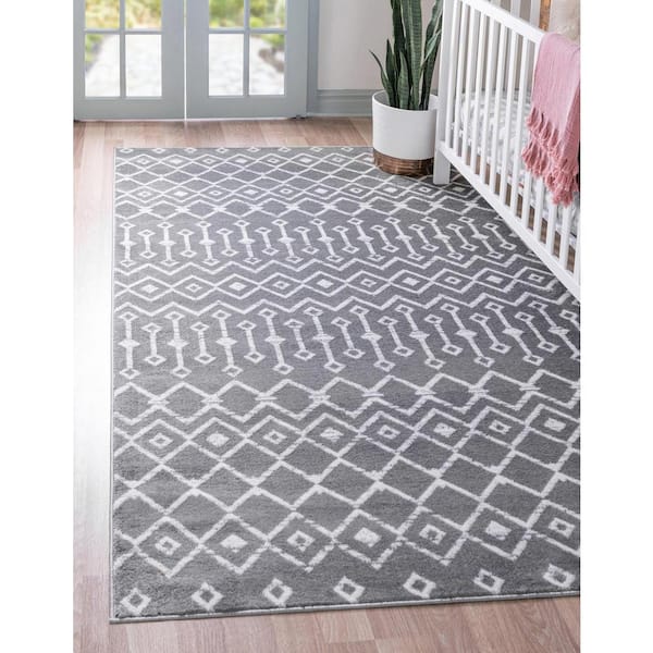 Moroccan Trellis Dark Gray 3 ft. 3 in. x 5 ft. 3 in. Area Rug