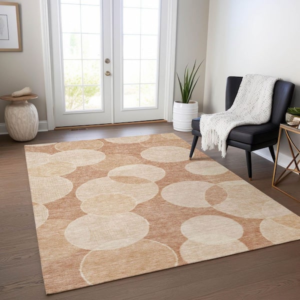 Chantille Machine Washable Indoor/Outdoor Abstract ACN1751 Coral 8 ft. x 10 ft. Area Rug
