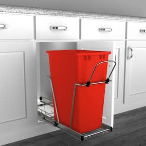 Red Pull Out Trash Can 35 qt. for Kitchen Cabinets