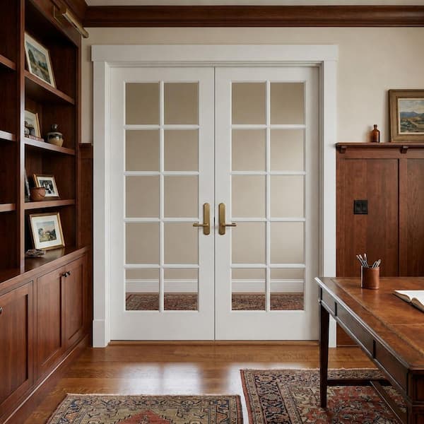 Krosswood Doors 48 in. x 80 in. Craftsman Shaker 10-Lite Both
