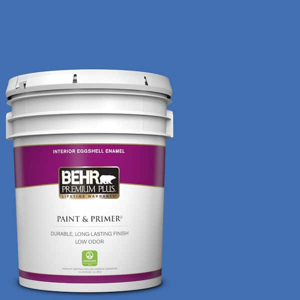 BEHR PREMIUM PLUS 5 gal. #T18-17 Wide Sky Eggshell Enamel Low Odor Interior Paint & Primer