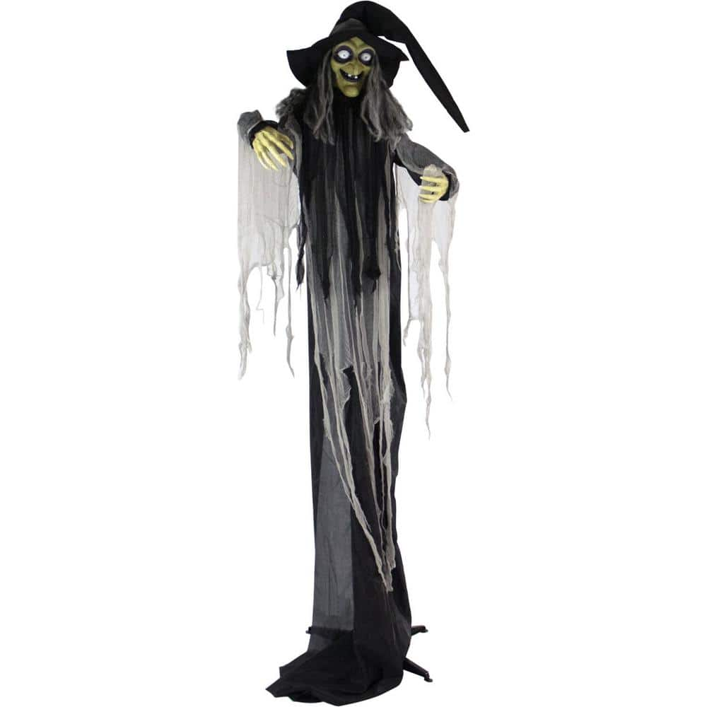 Haunted Hill Farm 128 in. Touch Activated Animatronic Witch HHWITCH ...