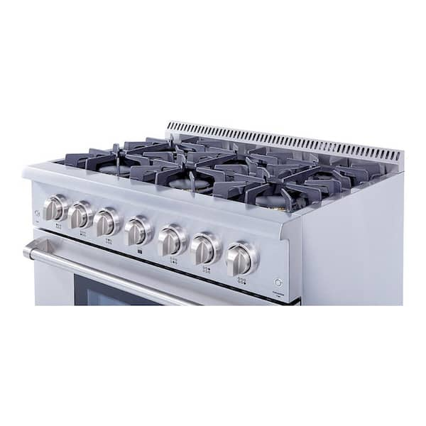 Dual Fuel Range, 36, 4 Burners with Griddle, LPG