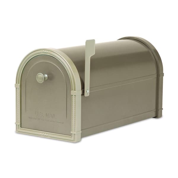 Architectural Mailboxes Bellevue Bronze with White Bronze Accents Post-Mount Mailbox