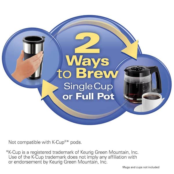 2-Way Coffee Maker with 12 Cup Carafe, Black & Stainless