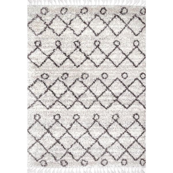 Home Decorators Collection Kristi Moroccan Transitional Shag Ivory 4 ft. x 6 ft. Area Rug