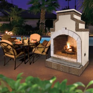 48 in. Propane Gas Outdoor Fireplace in Porcelain Tile