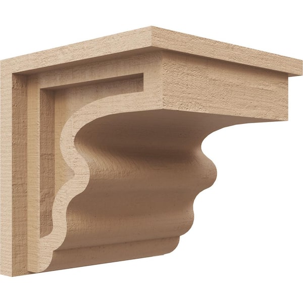 Ekena Millwork 6-in. x 6-in. x 6-in. Series 1 Wide Highland Rough Cedar Woodgrain Timberthane Polyurethane Corbel, Primed Tan