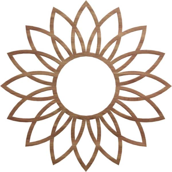 Ekena Millwork 0.375 in. x 24 in. x 24 in. Wood (Walnut) Medallion Moulding