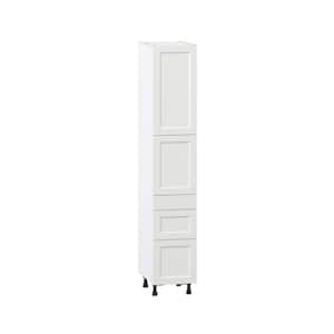 Alton Painted 15 in. W x 84.5 in. H x 24 in. D in White Shaker Assembled Pantry Kitchen Cabinet with 2 inner Drawers ()