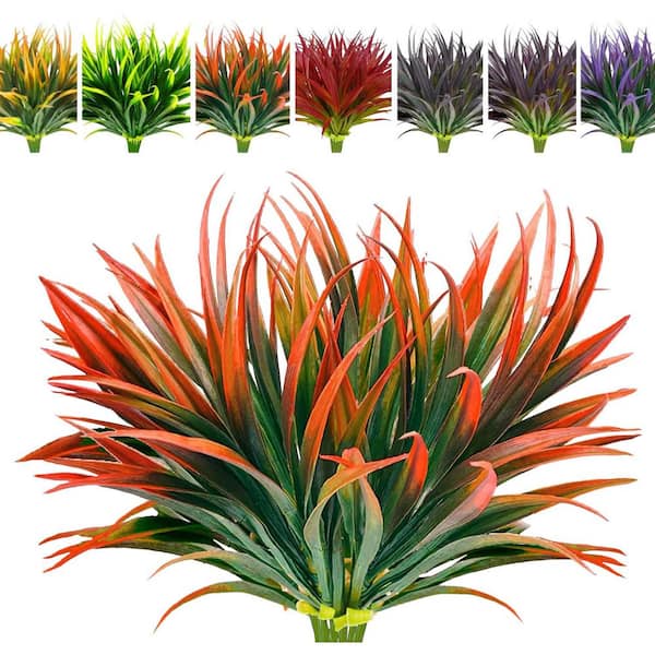 2.95 in. H Red Artificial Plant Tall Grass