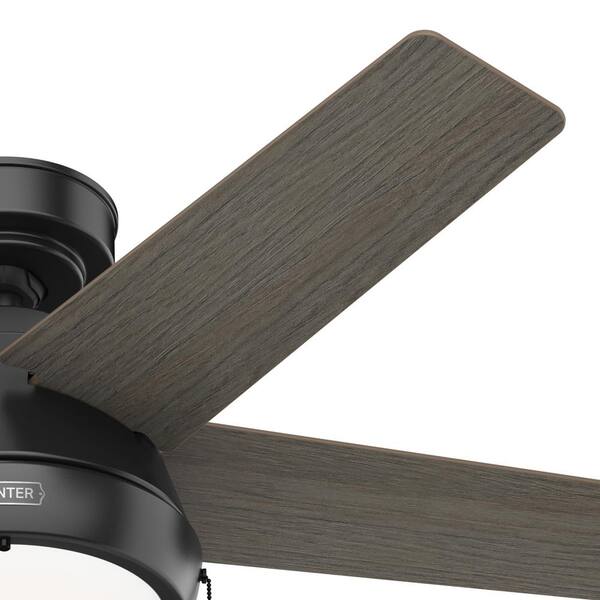 Hunter - Burroughs 44 in. Indoor Matte Black Ceiling Fan with Light Kit