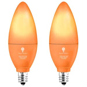 40-Watt Equivalent B11 Decorative Indoor/Outdoor LED Light Bulb in Orange (2-Pack)