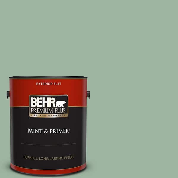 BEHR PREMIUM PLUS 1 gal. #S410-4 Copper Patina Flat Exterior Paint & Primer