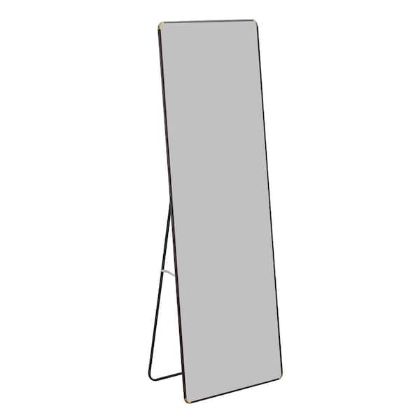 Unbranded Brown 23.2 in W x 65 in. H Modern Rectangle Glass Framed Mirror Wall Mirror Wall Decor Mirror