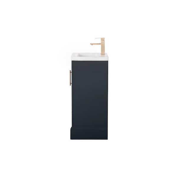 20 in. W x 16 in. D x 34.5 in. H Single Sink Vintage Spruce Blue Bath Vanity with White Ceramic Top