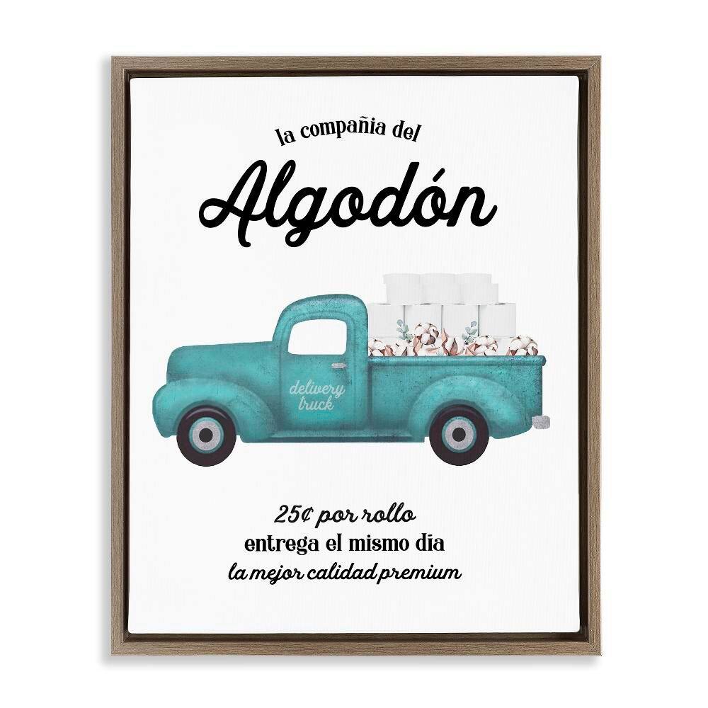 Fresh Cotton Bathroom Sign by Lettered and Lined Brown Floater Frame Typography Graphic Art Print 21 in. x 17 in. price history on PriceWatchPro
