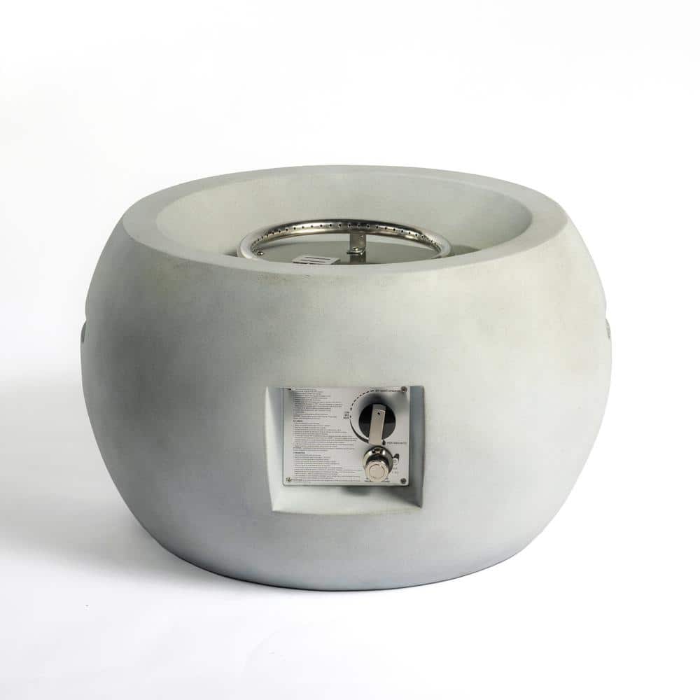 Light Gray Outdoor 40,000 BTU Fire Pit Table with Waterproof Cover, Free La