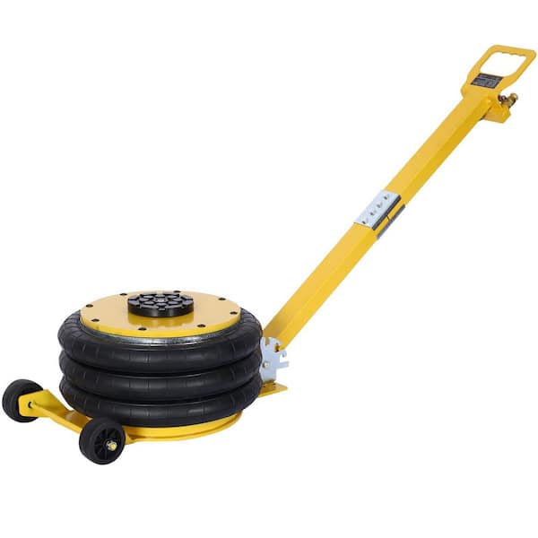 maocao hoom 5T Triple Bag Air Jack Pneumatic Jack 3 Bag Lifting 16 in. Capacity 5T 11000 lbs. Easy-Collapsing Terrain Color Yellow