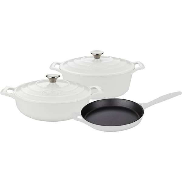 La Cuisine PRO Range 5-Piece Cast Iron Cookware Set in White
