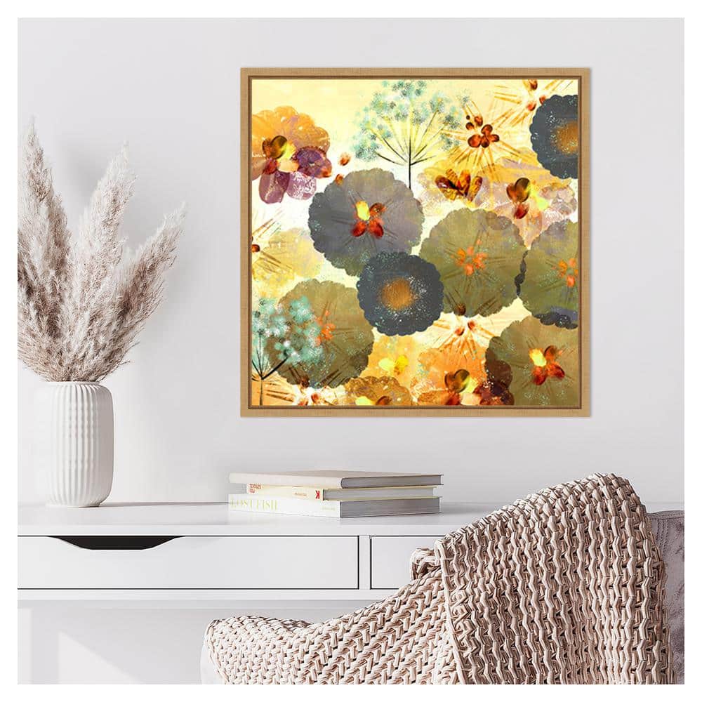 Amanti Art 22"x22" Textured Hedgerow Rust by Northern Lights Framed Canvas Wall Art Print