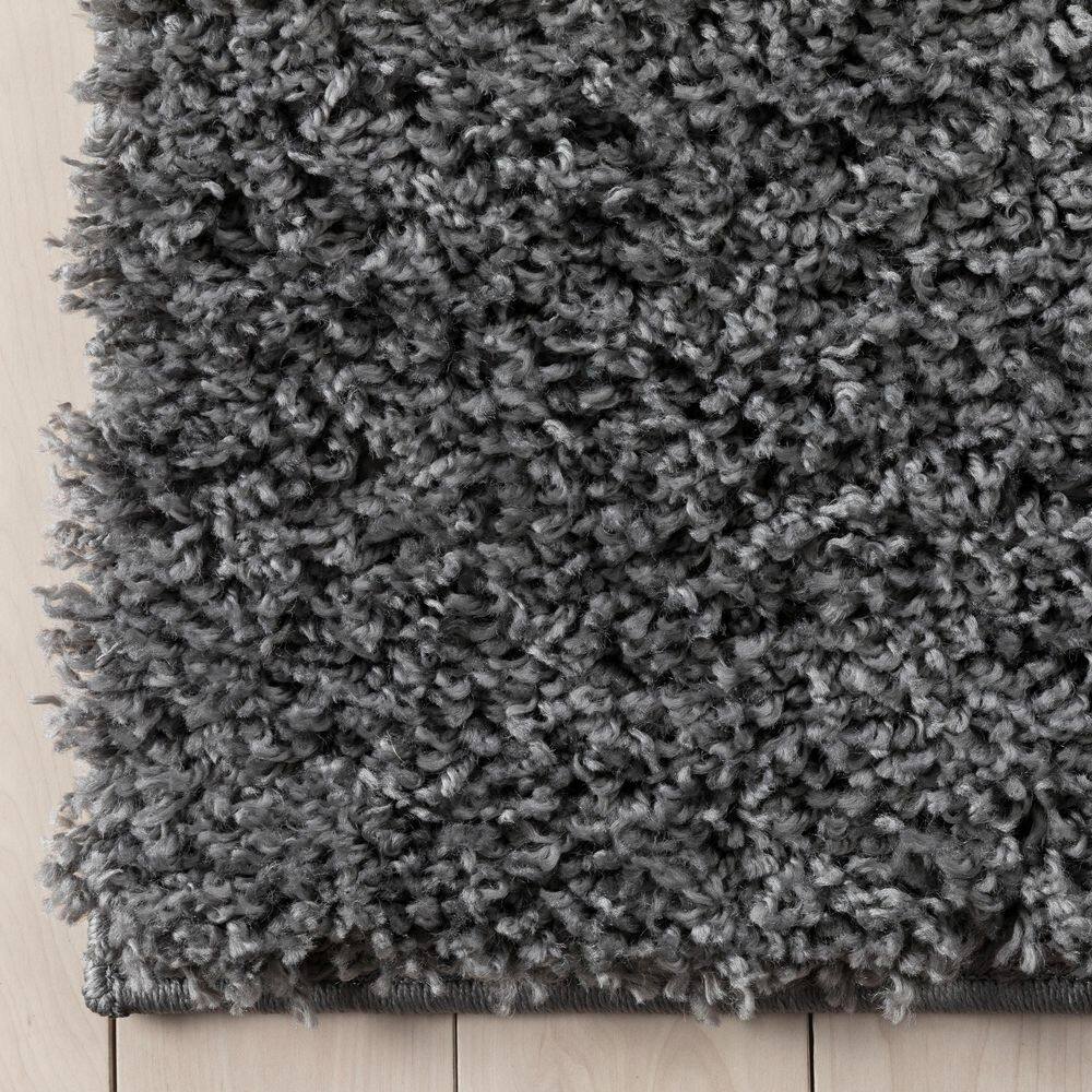 Dark Grey 5' x 7' Rectangular Synthetic Shag Area Rug