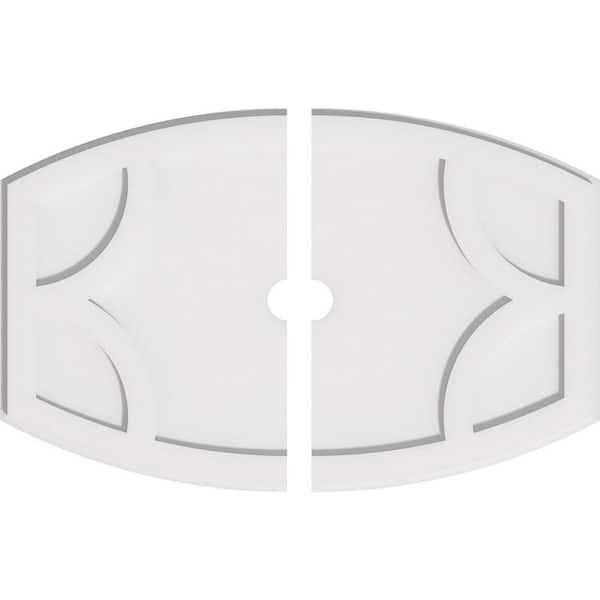 Ekena Millwork 28 in. W x 18-5/8 in. H x 2 in. ID x 1 in. P Kailey Architectural Grade PVC Contemporary Ceiling Medallion (2-Piece)