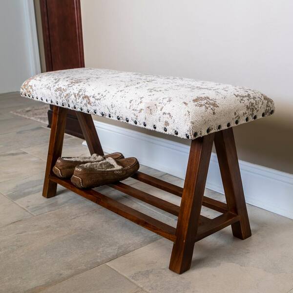 upholstered wood bench