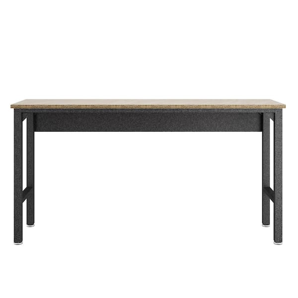 Manhattan Comfort Fortress 72.4 in. W x 20.5 in. D Steel Workbench Table in Gray