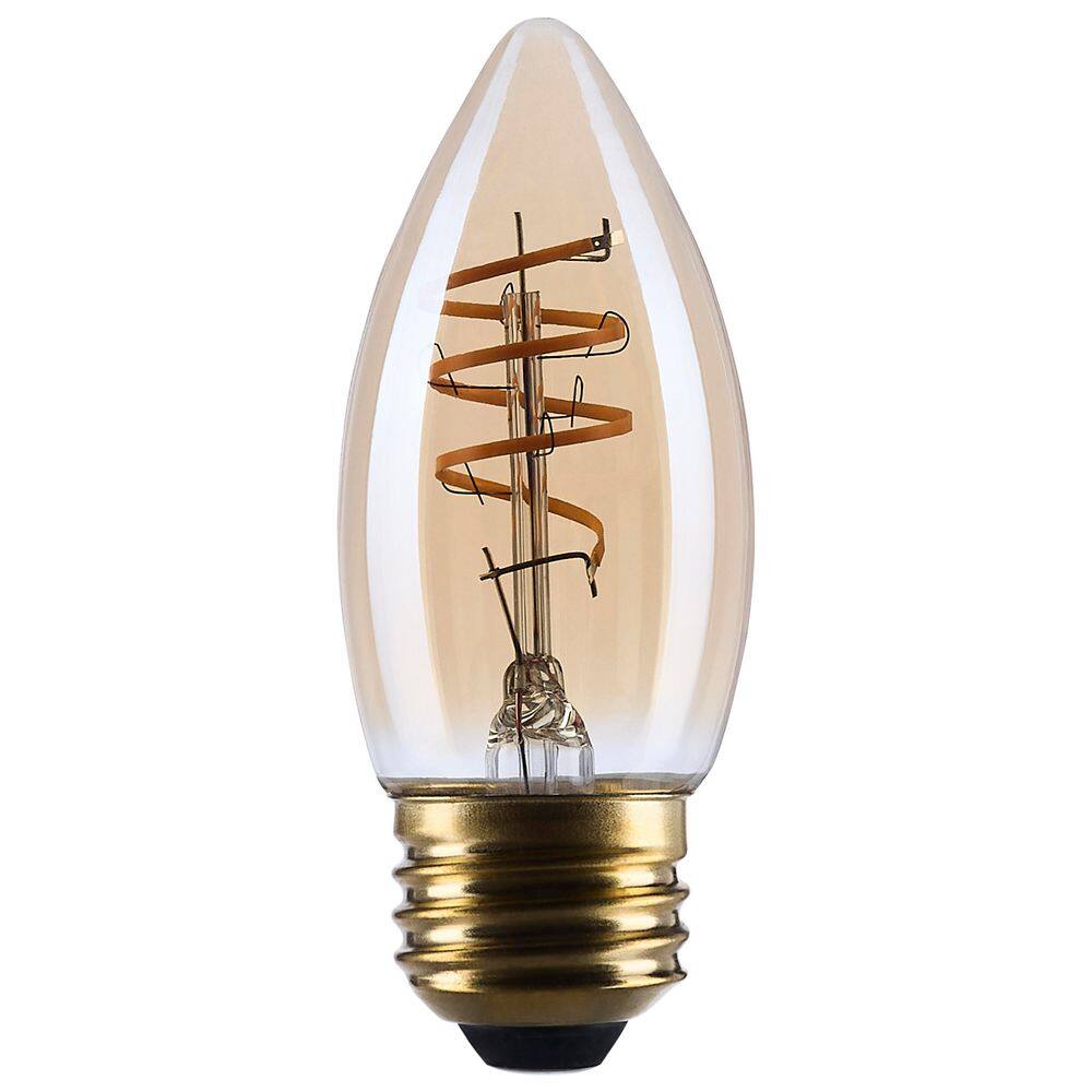 5.5 Watt C11 2000K Medium Base Clear Glass Amber Coil Filament Dimmable Edison LED Light Bulb (24-Pack) price history on PriceWatchPro
