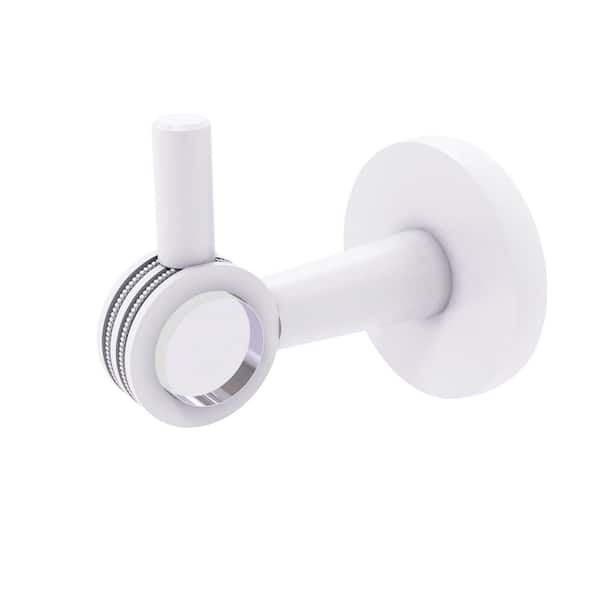 Allied Brass Clearview Collection J-Hook Robe/Towel Hook with Dotted Accents in Matte White