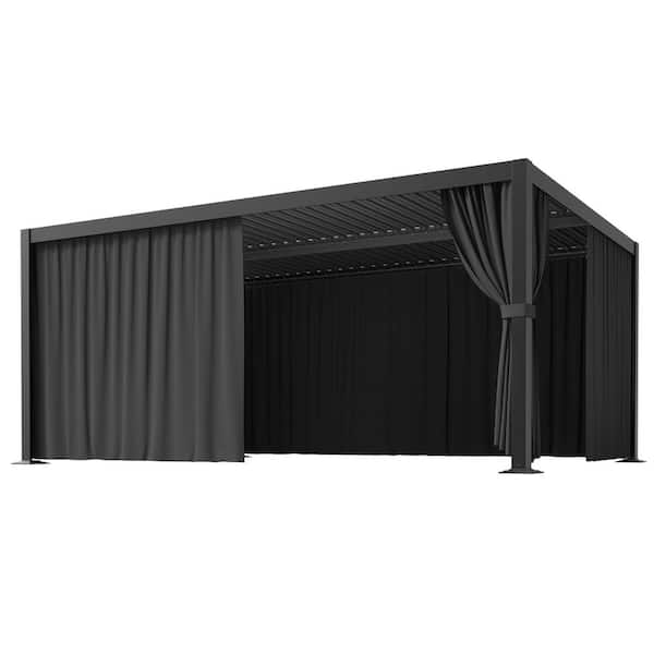 カノBlack Greek 2本 Paratjalina 2本 WNP 12 ft. x 20 ft. Universal Outdoor Privacy Curtains, Gazebo