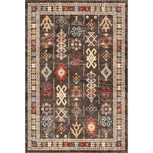 Wilma Transitional Tribal Brown 5 ft. x 8 ft. Area Rug