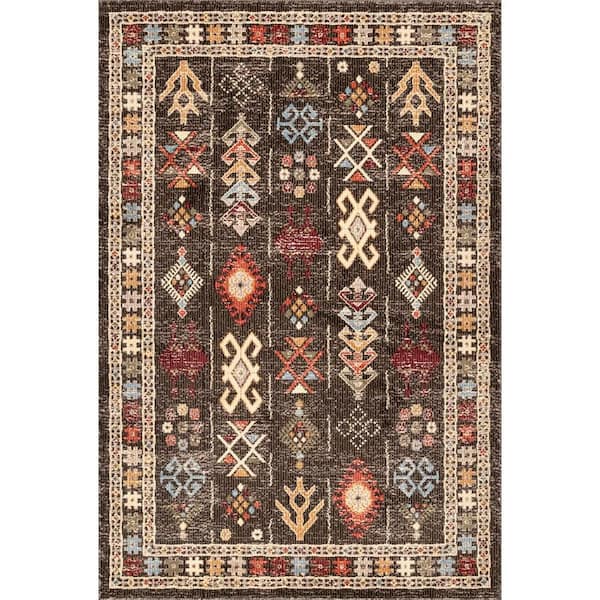 nuLOOM Wilma Transitional Tribal Brown 7 ft. x 9 ft. Area Rug