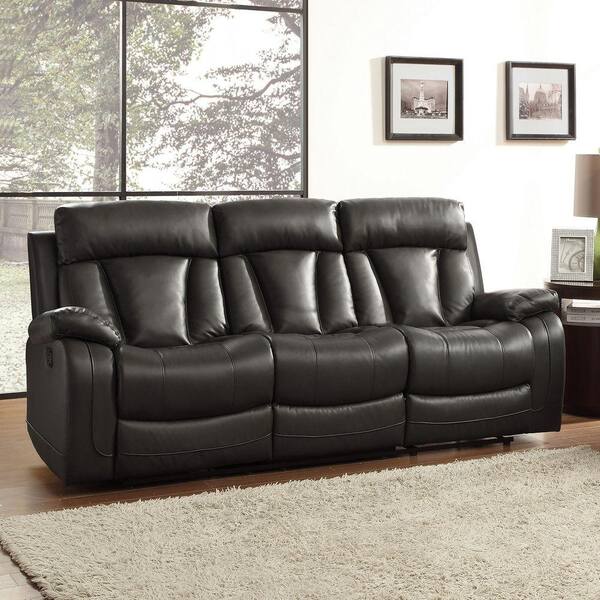 HomeSullivan Dorland Black Leather Sofa