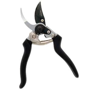 8 in. Bypass Euro Steel Heavy-Duty Pruner with Black Handles