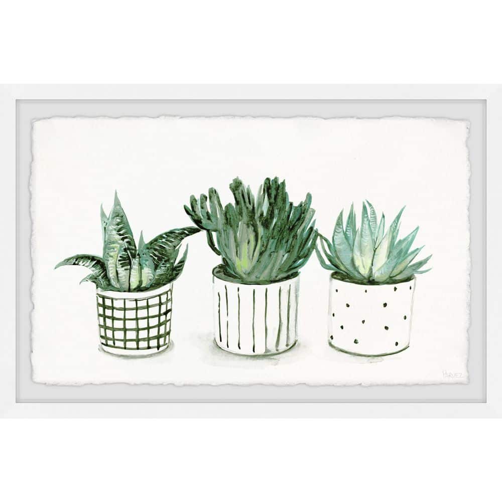 Green Patterned Pots by Parvez Taj Framed Nature Art Print 8 in. x 12 in.