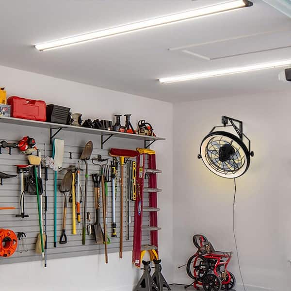 23 in. Black Indoor Wall Fan, 6-Speed, Reversible, Dimmable, 360° Adjustable Tilt, Wall Mount with Remote Control