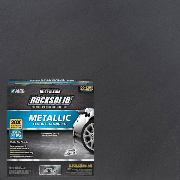 Rust-Oleum RockSolid 80 oz. Gunmetal Metallic Garage Floor Kit