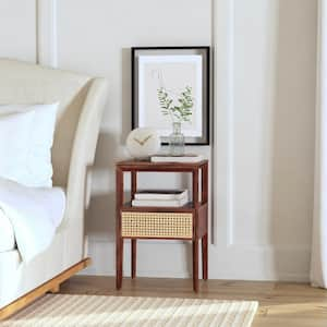 Vardo 1-Drawer Cane Multi-Color Nightstand 24.5 in. H x 16.0 in. W x 13.75 in. D