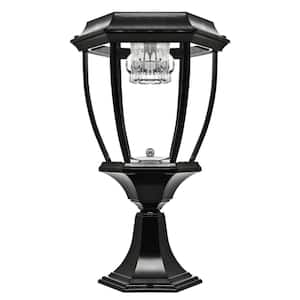1 Light Black Aluminum Integrated LED Solar Outdoor Weather Resistant Post Light with Bulb Included