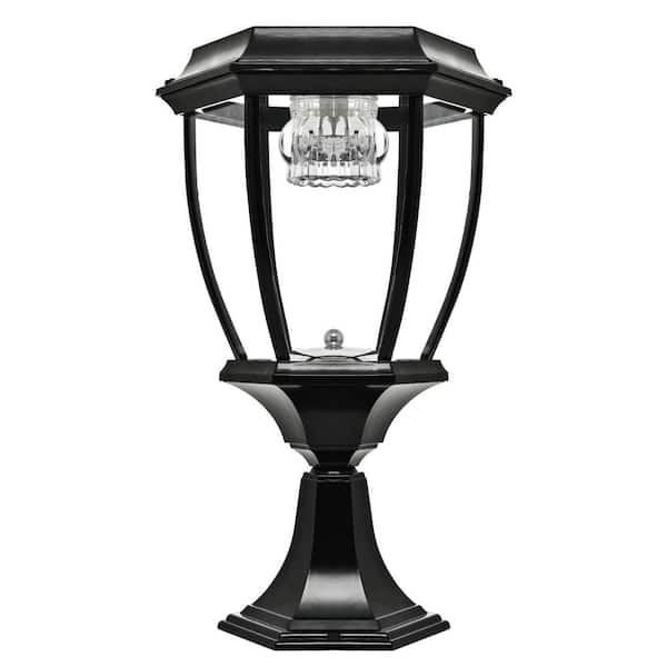 GIGALUMI 1 Light Black Aluminum Integrated LED Solar Outdoor Weather Resistant Post Light with Bulb Included