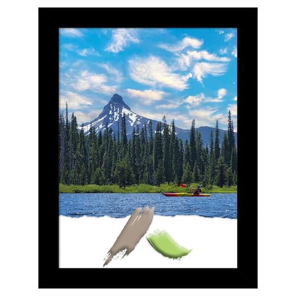Amanti Art Brushed Black Picture Frame Opening Size 18 x 24 in.