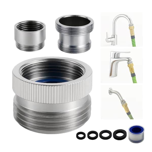 3-Piece Faucet Adapter Kit for Garden Hose, Brass Sink to 3/4 in. GHT Connector, Chrome